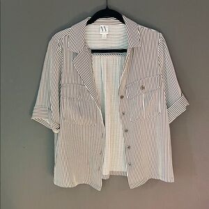 Worthington Brown and White Striped Top